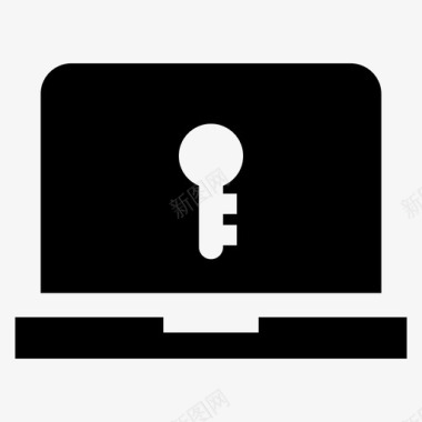 笔记本电脑安全电脑钥匙图标