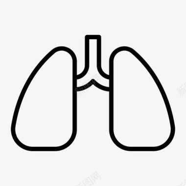 呼吸科胸部肺部图标