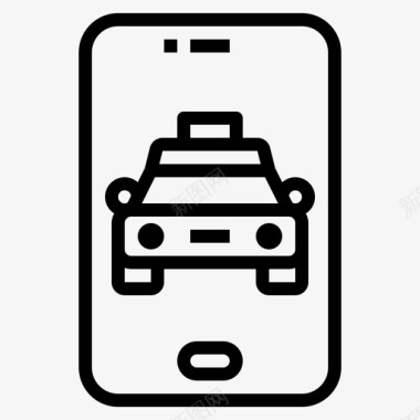 移动应用程序智能手机出租车图标