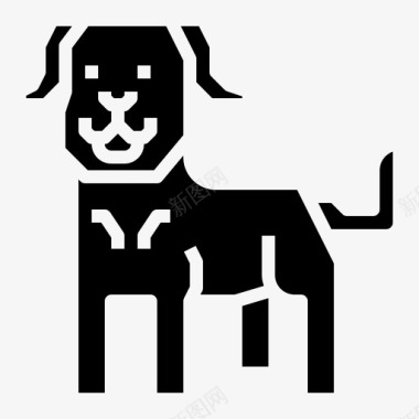 波尔多的道格狗狗固体图标