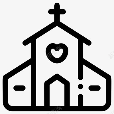 教堂爱情婚姻图标