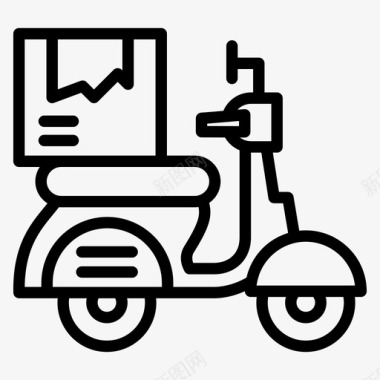 摩托车送货物流包装图标