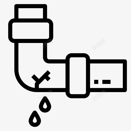 漏水破损家庭修理svg_新图网 https://ixintu.com 管工 水管 漏水 破损 家庭 修理 管道 工具