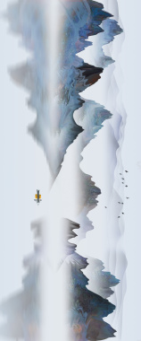 中国风山水画手绘海报背景