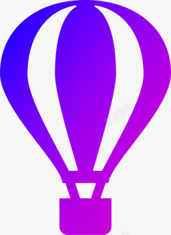 蓝紫色渐变热气球矢量放大方便素材