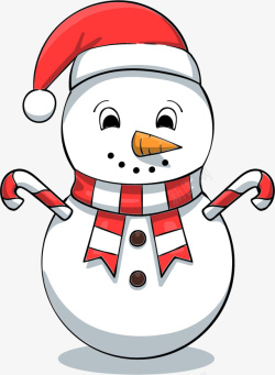 卡通小雪人戴圣诞帽的小雪人高清图片