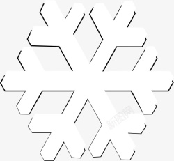 雪花状一片雪花白色纯色几何形状高清图片