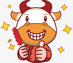 牛动漫卡通形象牛年形象糖葫芦高清图片
