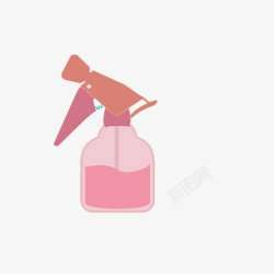 一个粉红色的理发喷水壶素材