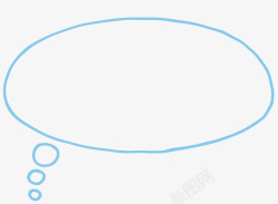 小学生语言框蓝色线条语言气泡框高清图片