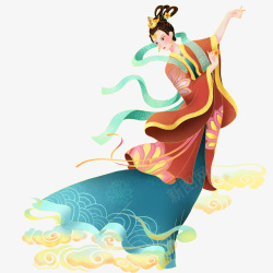 中秋节中国风人物插画仙女素材