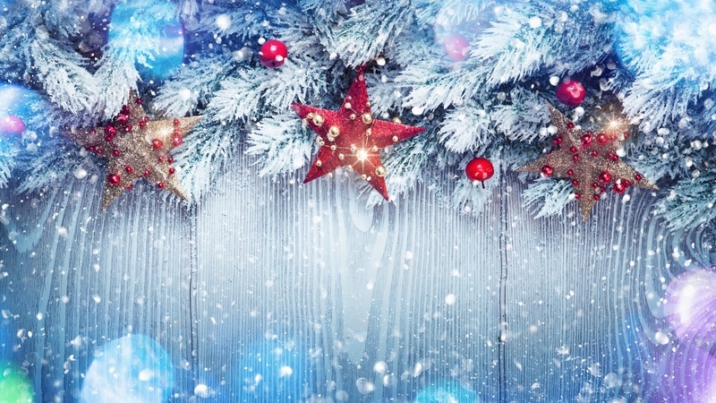 圣诞球装饰闪耀jpg设计背景_新图网 https://ixintu.com 星星 树枝 雪 圣诞球