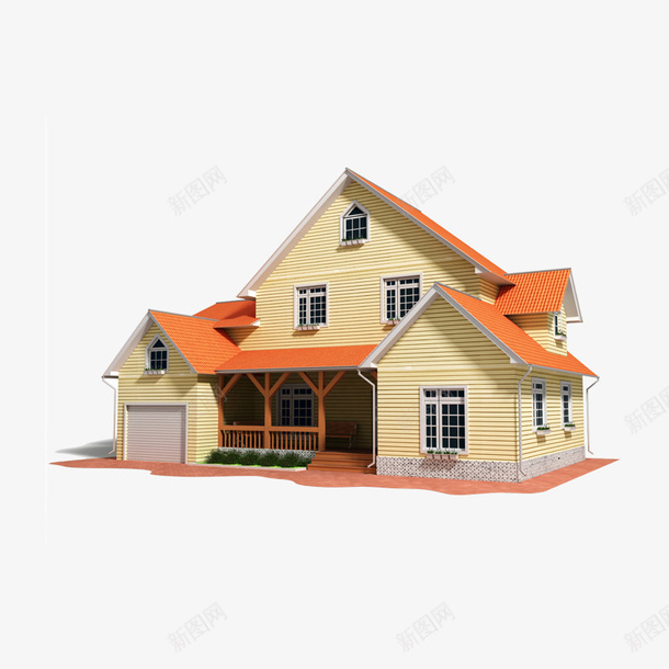 自建房别墅模型png免抠素材_新图网 https://ixintu.com 自建房 别墅 房 模型