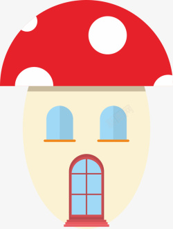 蘑菇卡通小房子素材
