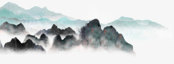 中国风高清手绘水墨风景素材