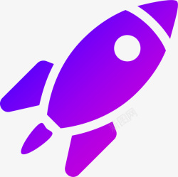 紫色火箭蓝紫色渐变火箭矢量放大方便高清图片