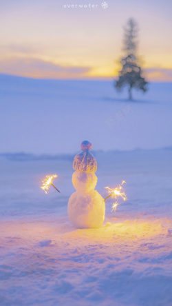 浪漫的冬天浪漫冬天小雪人高清图片