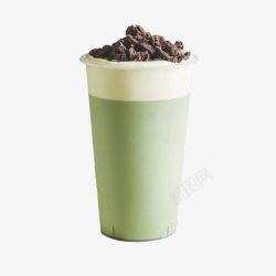 绿色长饼干奥利奥抹茶奶盖高清图片