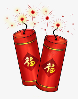 红福字新年庆祝爆竹高清图片