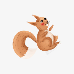 棕色松鼠可爱卡通手绘松鼠免扣元素高清图片