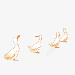 中国风的鸭子国潮手绘鸭子元素高清图片
