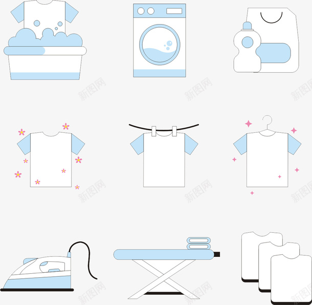 矢量洗衣图标cdr免抠素材_新图网 https://ixintu.com 洗衣 洗衣机 洗衣液 矢量洗衣图标
