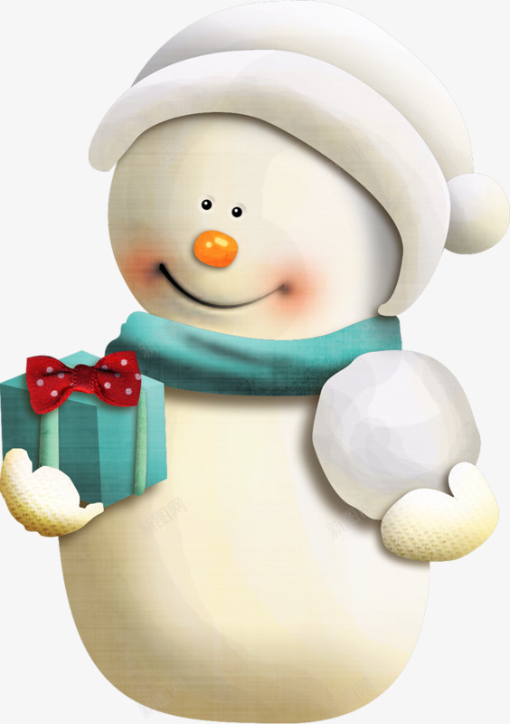 抱着礼物的雪人png免抠素材_新图网 https://ixintu.com 雪人 冬天 卡通 雪天