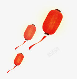 红色中国风灯笼中国风灯笼元宵节插图高清图片