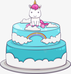紫色蛋糕独角兽生日蛋糕高清图片