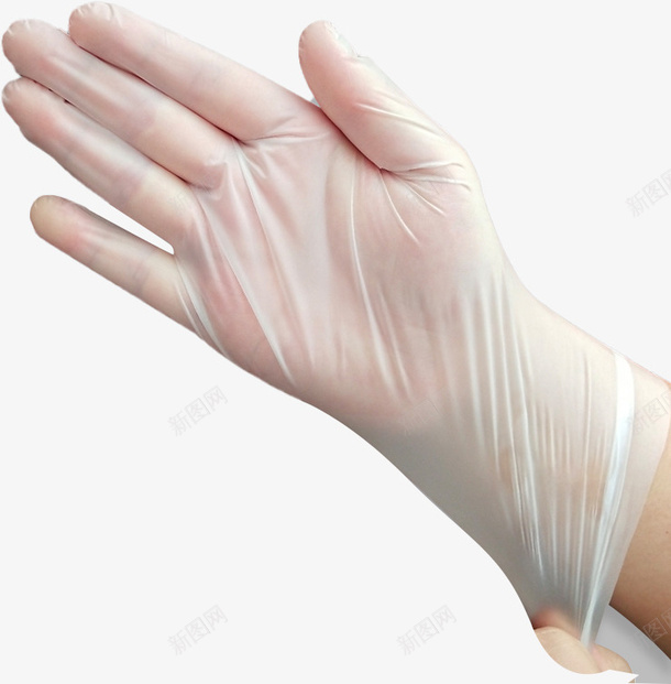 白色一次性手套免扣元素png免抠素材_新图网 https://ixintu.com 白色手套 半透明手套 一次性用品 手掌