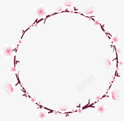 唯美的花环唯美粉色樱花花环高清图片