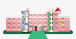 灵宝灵宝市河滨小学城堡正面高清图片