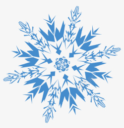 几何雪花一片蓝色的雪花几何形状高清图片