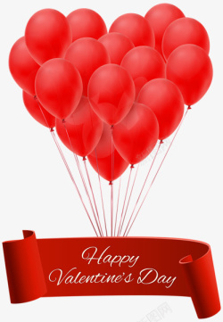 一簇气球红色气球组成的红色爱心高清图片