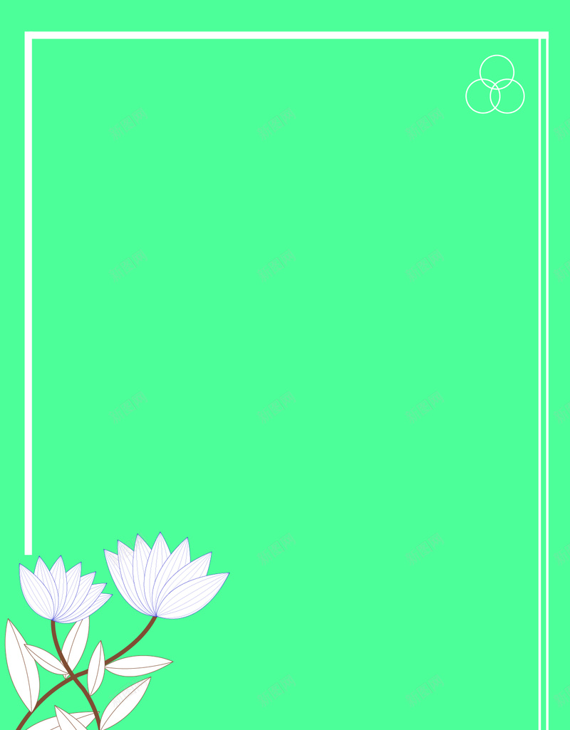 绿色简约清新背景jpg设计背景_新图网 https://ixintu.com 绿色 简约 花朵 线条