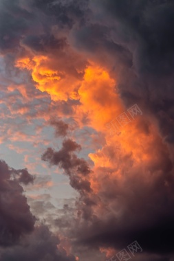 幻彩云层橙色云彩天空背景