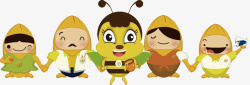 小蜜蜂卡通动物小动物拉手素材
