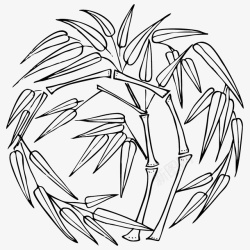 传统竹子花纹圆形传统图案高清图片