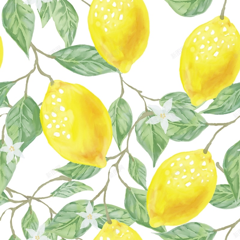 柠檬插画背景jpg设计背景_新图网 https://ixintu.com 柠檬 植物 水果 背景
