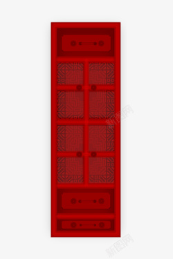 矩形窗户中式风柜子红色高清图片