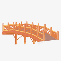 桥元素国潮拱桥手绘插画素材高清图片