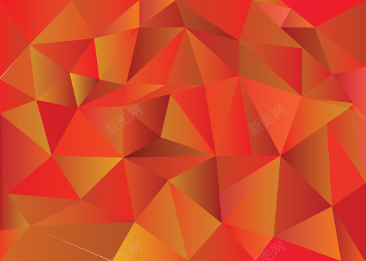 橙红色的多边形晶体高清背景图背景