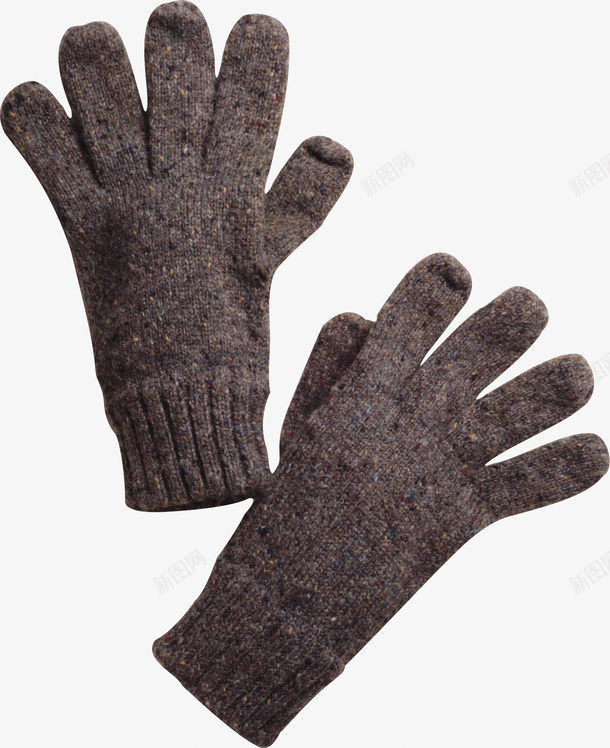 棕色线手套两只png免抠素材_新图网 https://ixintu.com 手套 一双 冬季用的 两只