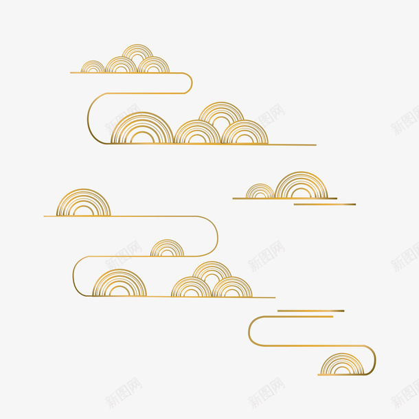 祥云金色国潮金色祥云png免抠素材_新图网 https://ixintu.com 祥云 金色 国潮 金色祥云