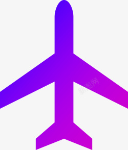 蓝紫色渐变飞机矢量放大方便素材