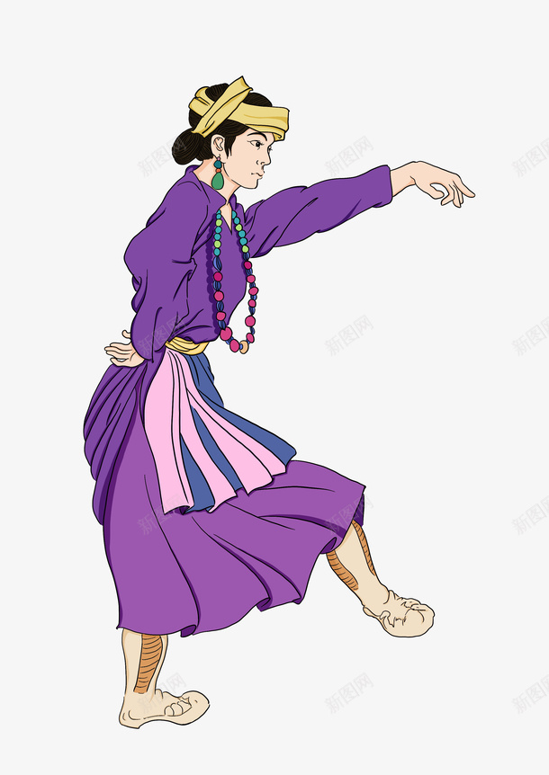少数民族跳舞女孩1png免抠素材_新图网 https://ixintu.com 女孩 跳舞 手绘 少数民族