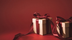 礼物盒红丝带礼物盒光影高清图片