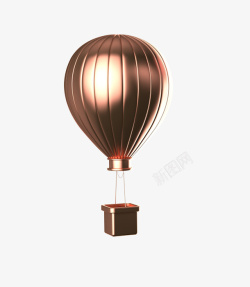 镀金色字体玫瑰金色金箔热气球装饰高清图片