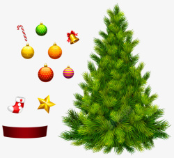 一颗圣诞树一颗圣诞树圣诞元素高清图片