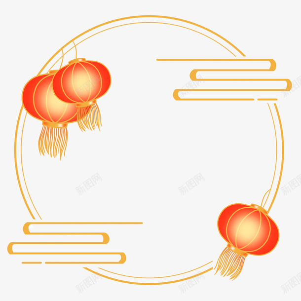 灯笼圆形边框png免抠素材_新图网 https://ixintu.com 圆形元素边框 祥云方形边框素材 中国风边框素材 中国风 边框 中国风边框 节气 节日 中国风边框元素